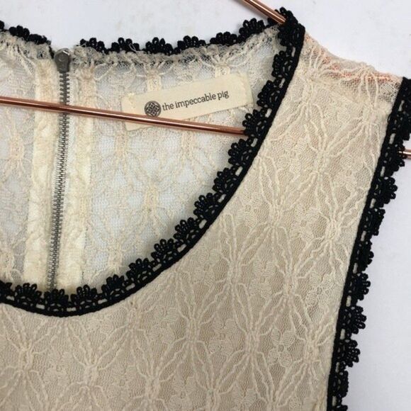 The Impeccable Pig Lace Open Back Sleeveless Mini Dress New Condition Medium - Picture 5 of 6